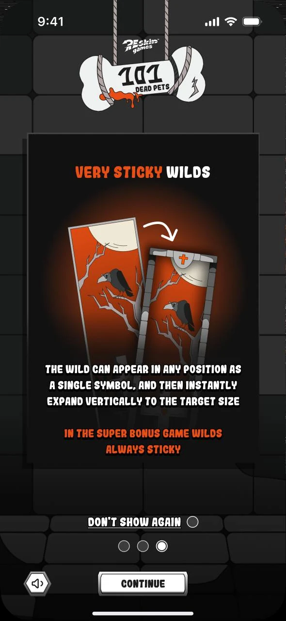 Mobile onboarding Sticky Wilds 101 Dead Pets