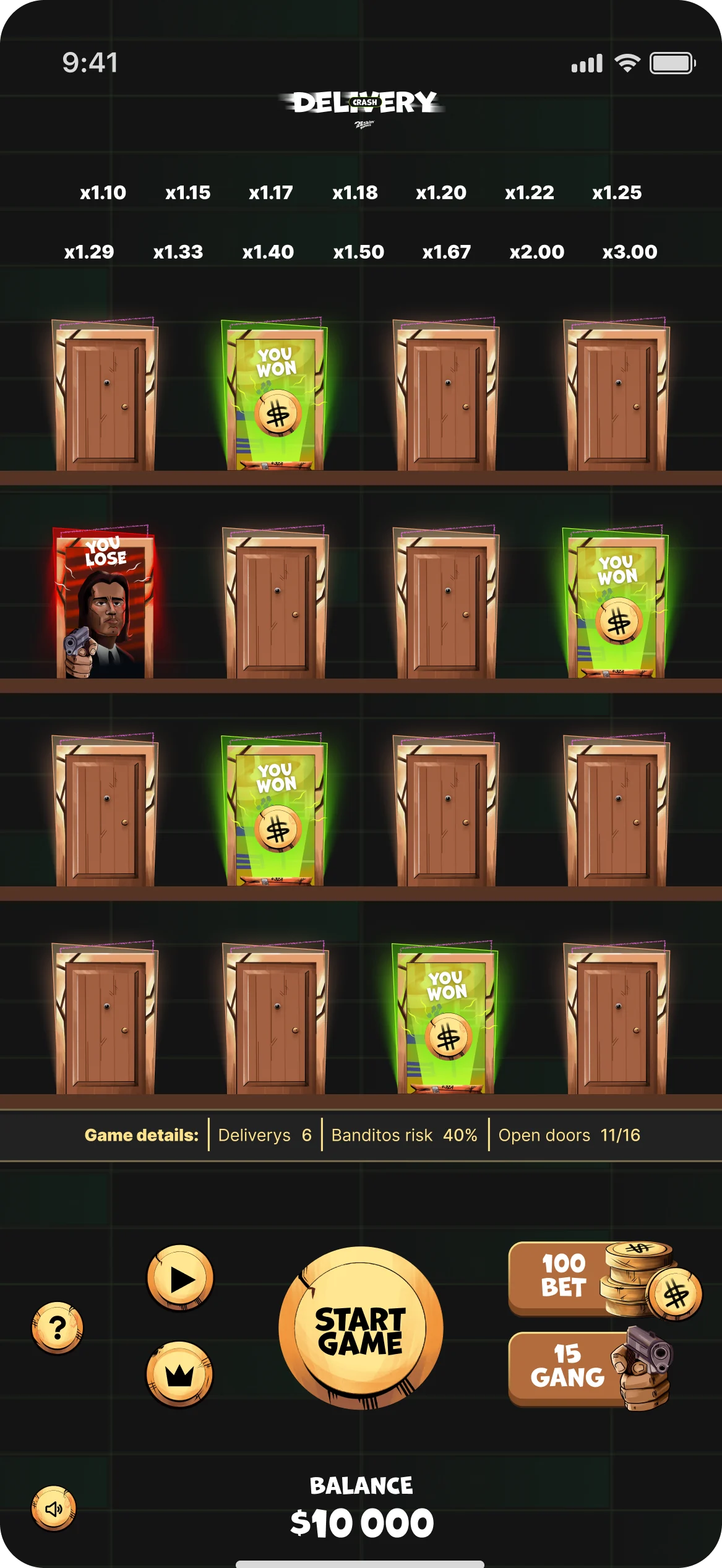 Mobile-экран Delivery Crash