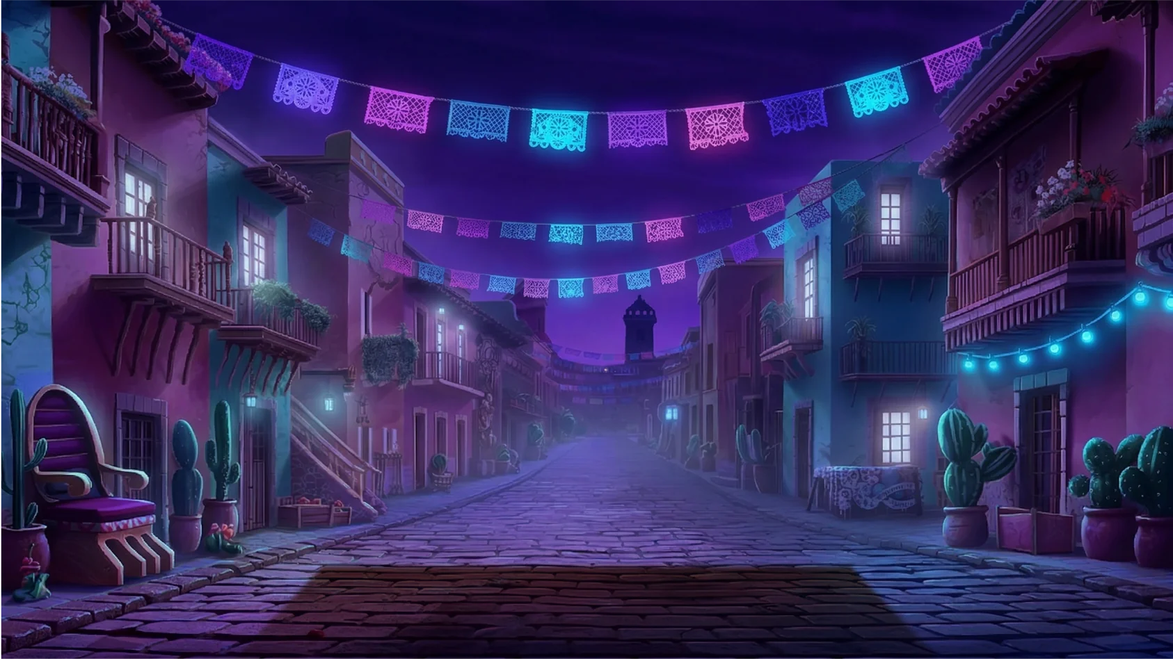 Ночной bonus-фон Los Tequilos Wild Fiesta