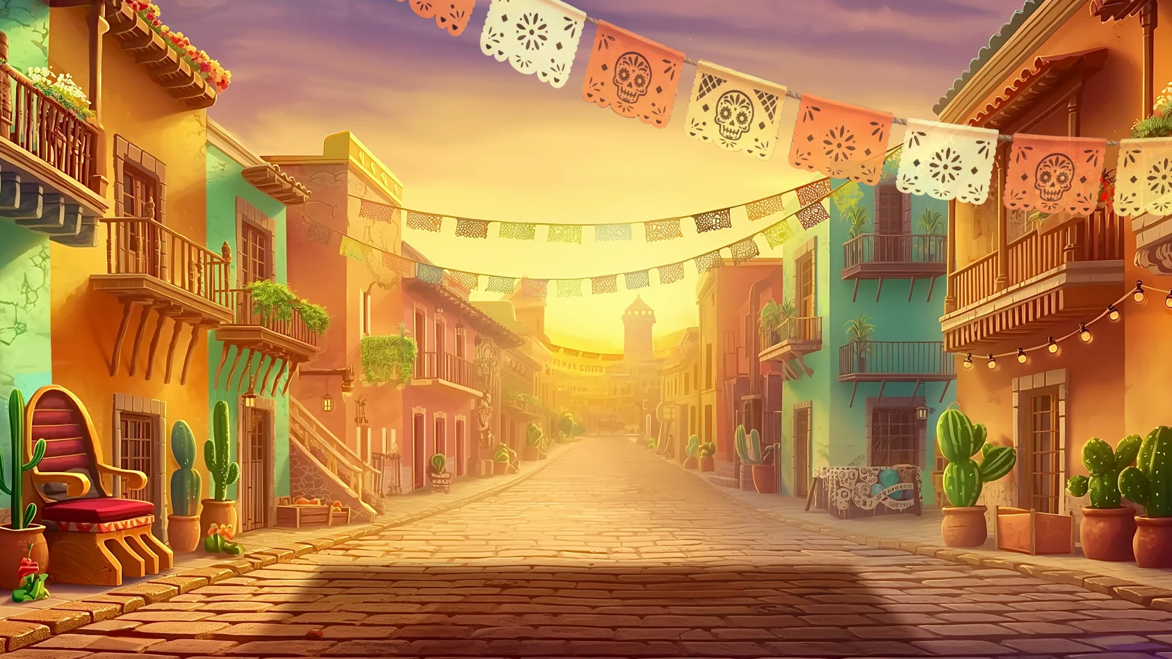 Дневной фон Los Tequilos Wild Fiesta