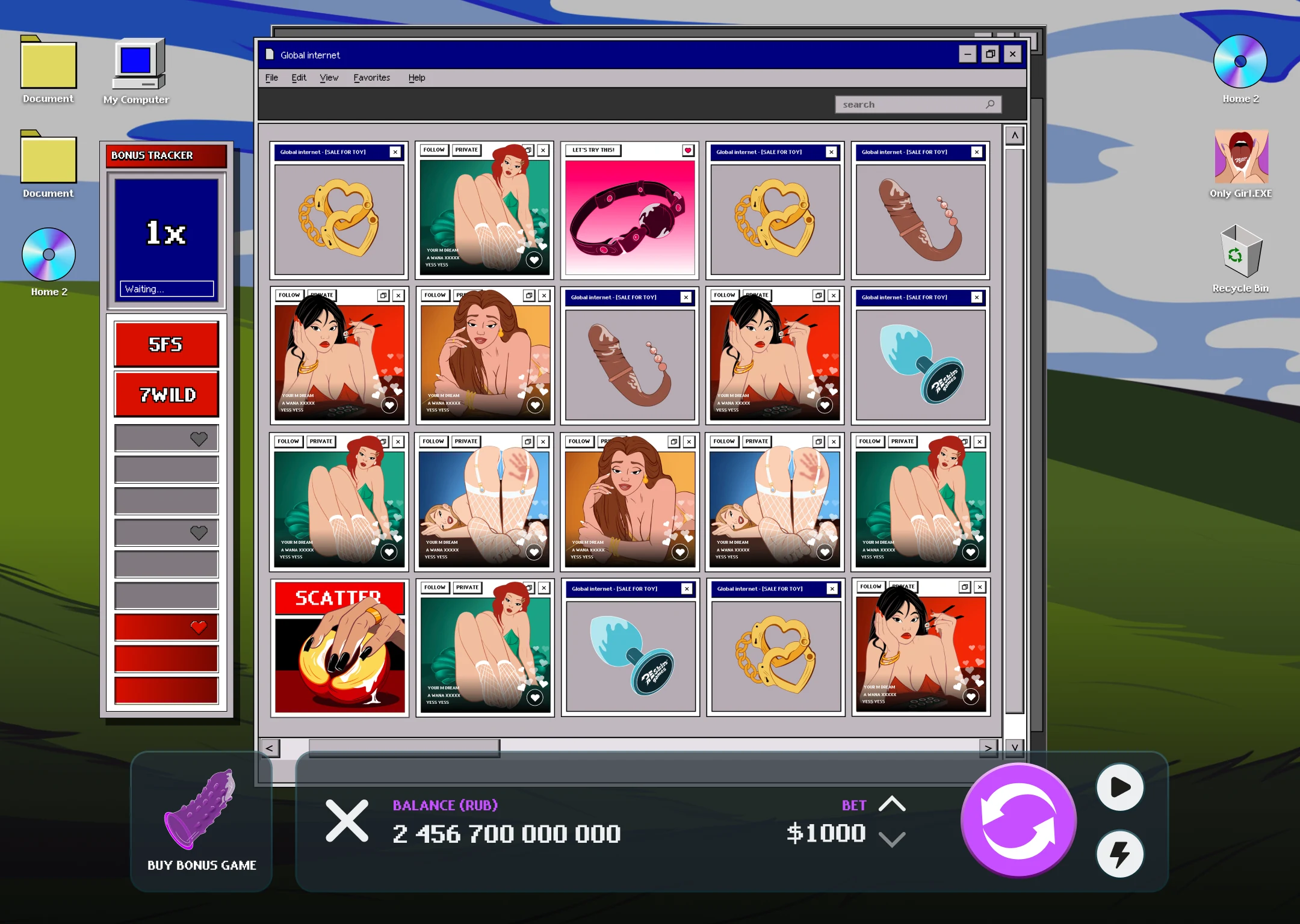 Only Girls bonus game screen