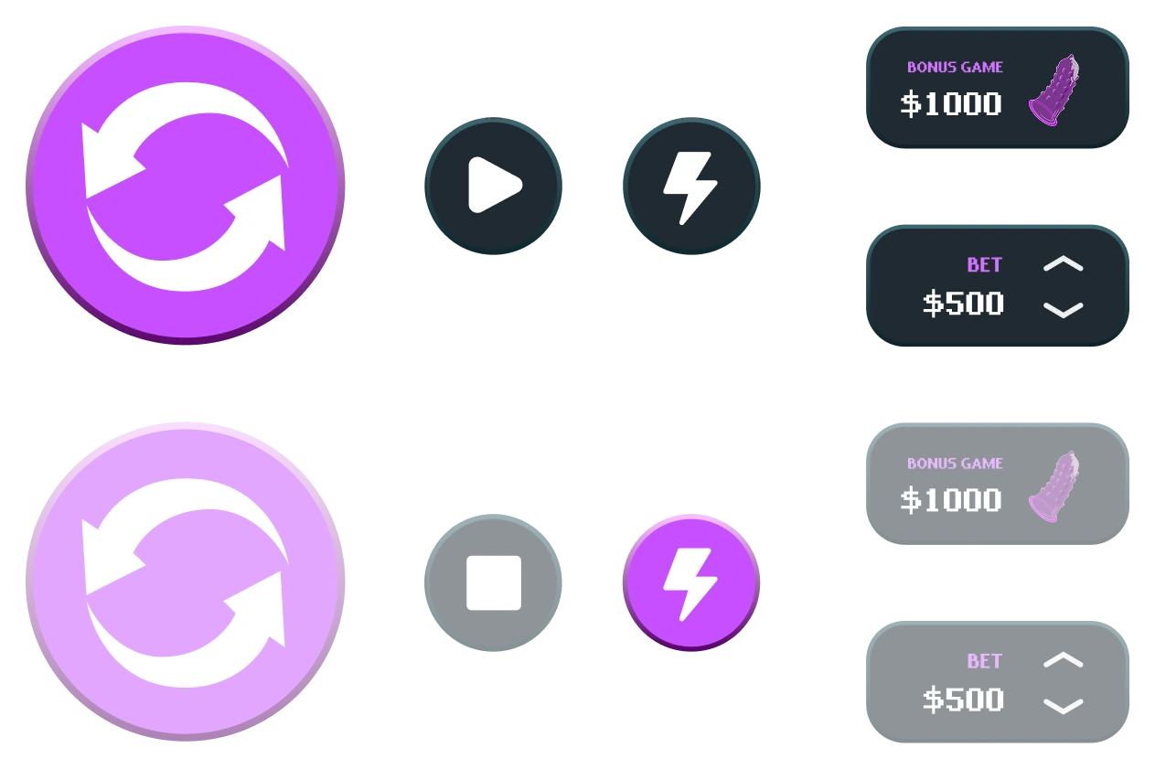 Only Girls interface buttons