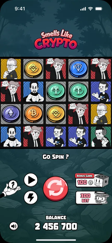 Smells Like Crypto mobile base game screen