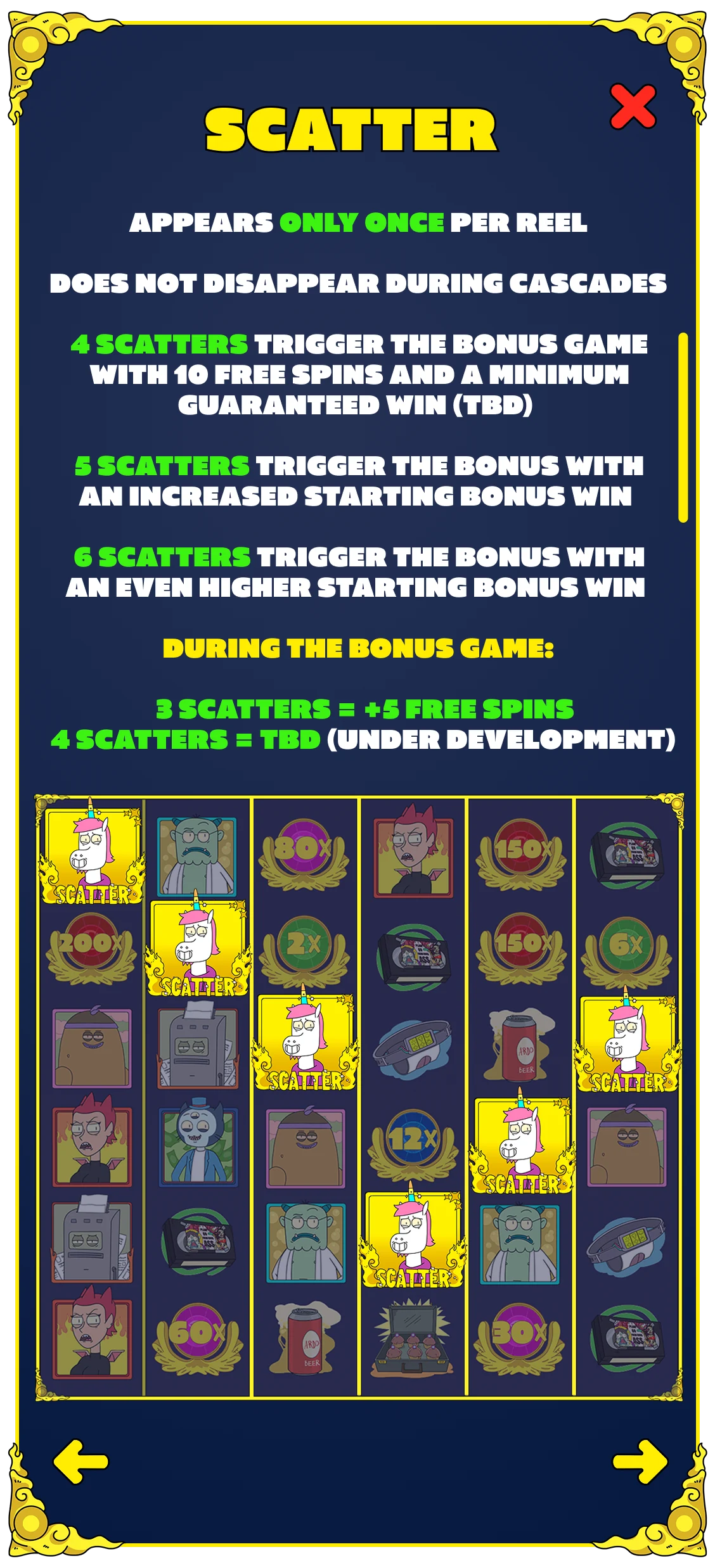 Take My Muffin scatter guide screen