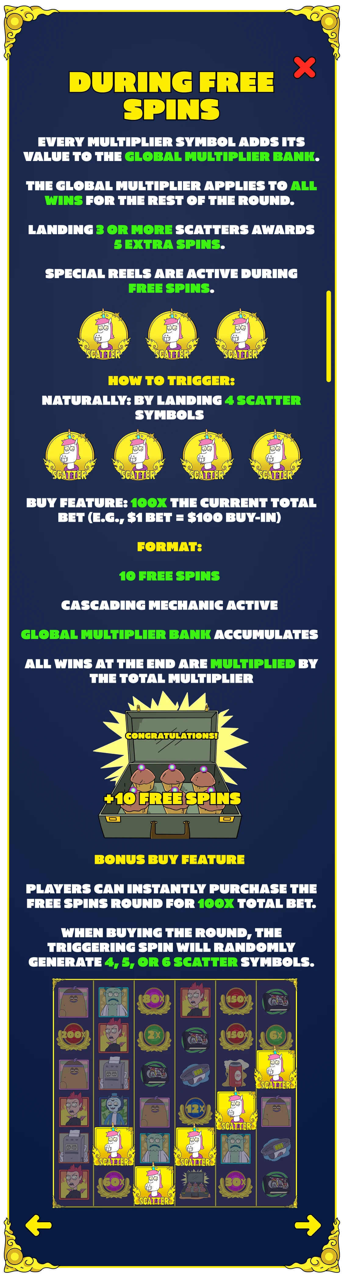 Take My Muffin during free spins guide screen