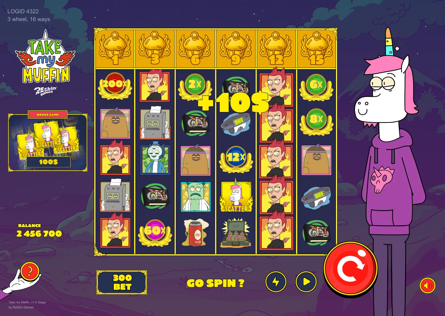 Take My Muffin desktop bonus game screen